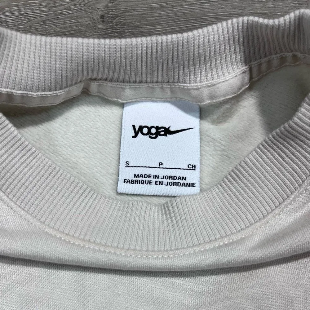 Nike Yoga Luxe Fleece Crew Long Sleeve Top Women’s Sz S Modal Tan Oversized - Image 7