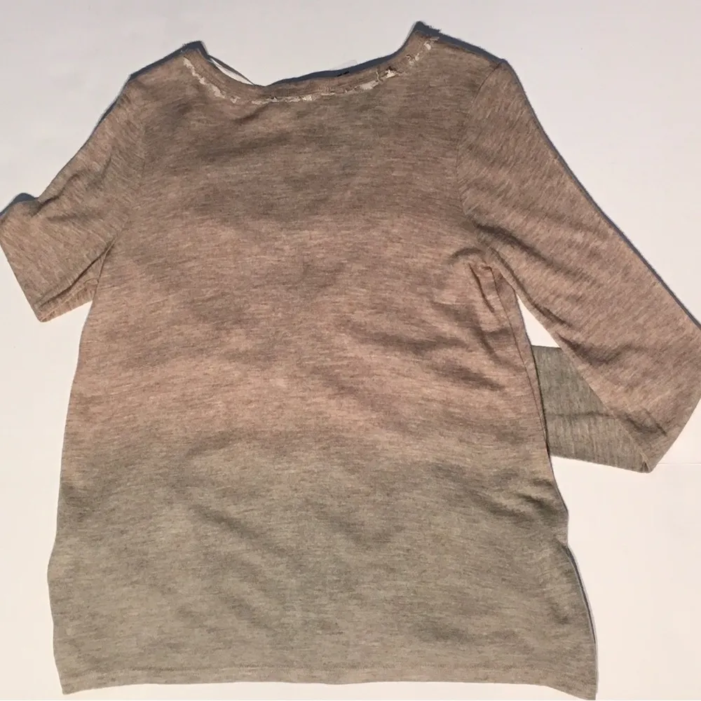 Miss Me Ombre Taupe Cardigan Crochet Front Button Down Pockets Sweater-Sz Sm New - Image 2