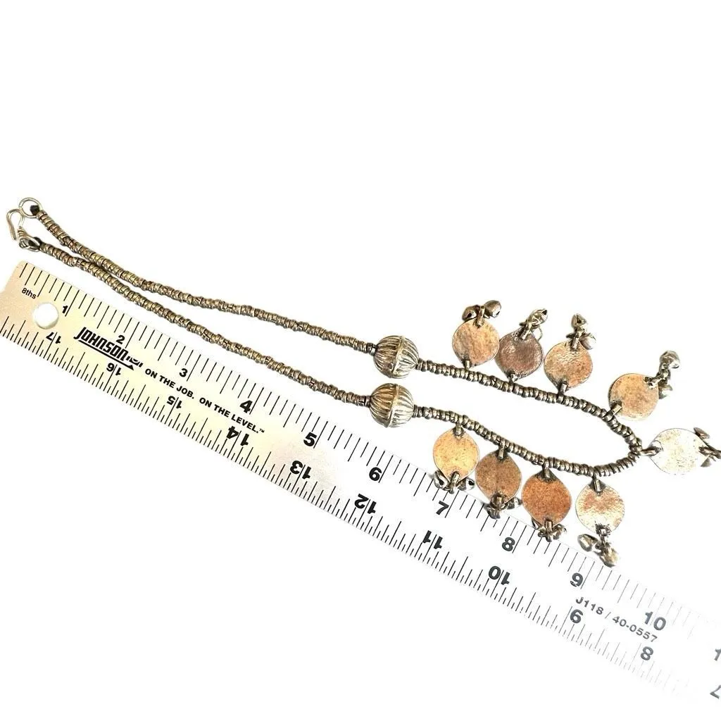 Tribal Silver Necklace with Nephrite Jade & Bells Green - Image 9