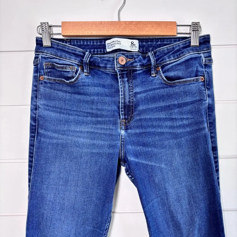 Abercrombie&Fitch Straight Mid Rise Jeans Size 8R W29 L31 - Image 2