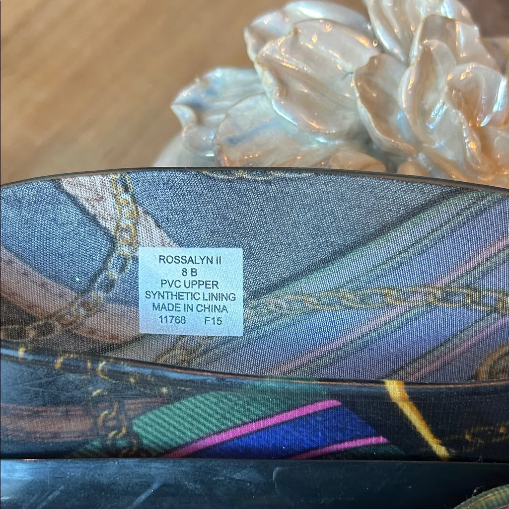 LAUREN RALPH LAUREN Women Rosalyn II Rain Boots Black Gold Rope Chain Size 8B - Image 4