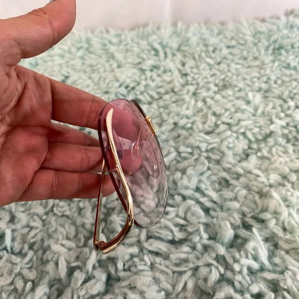 Rimless Pink Lens & Silver Sunglasses NWOT - Image 3