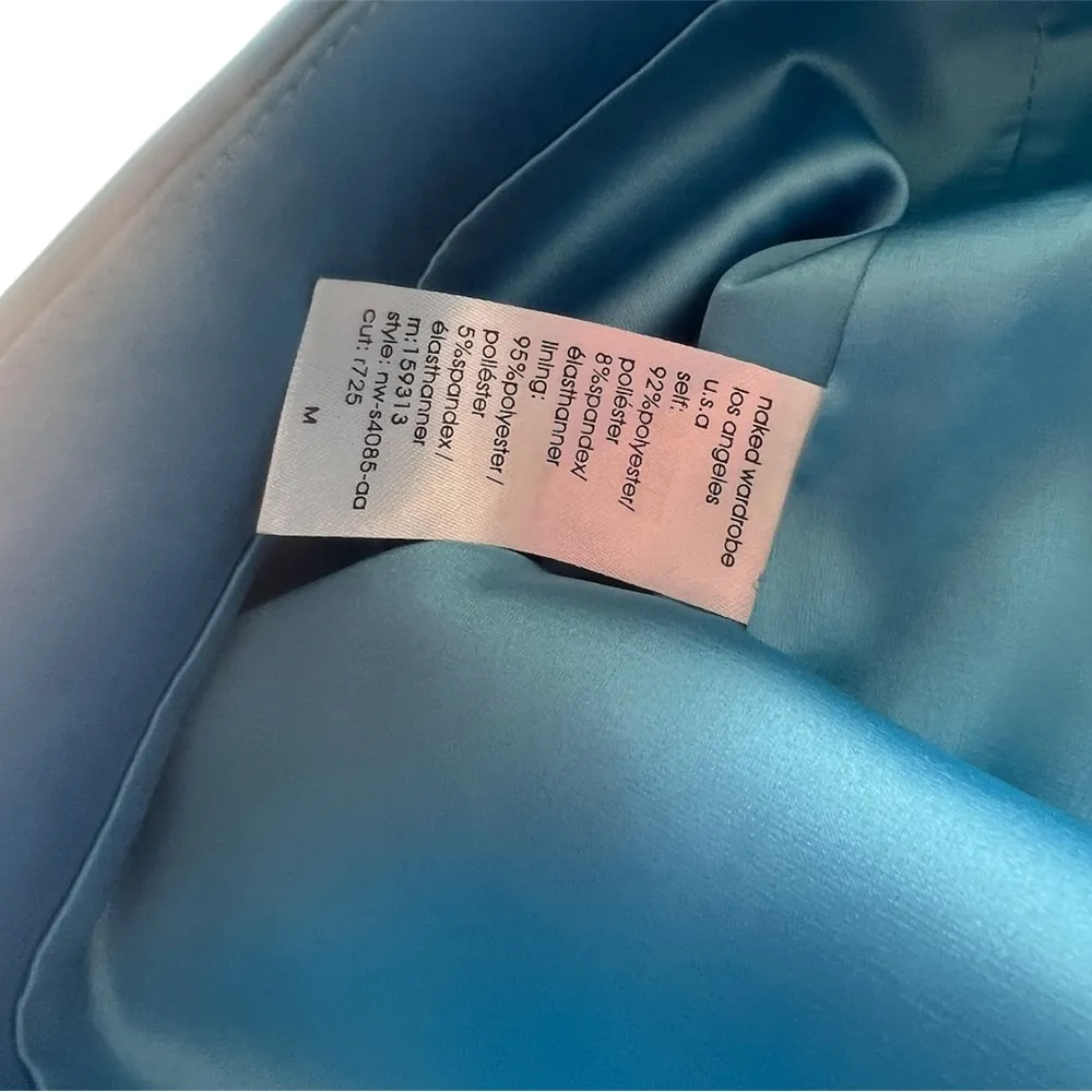 Naked Wardrobe High Gloss Maxi Skirt in Malibu Blue | Medium NWT - Image 5