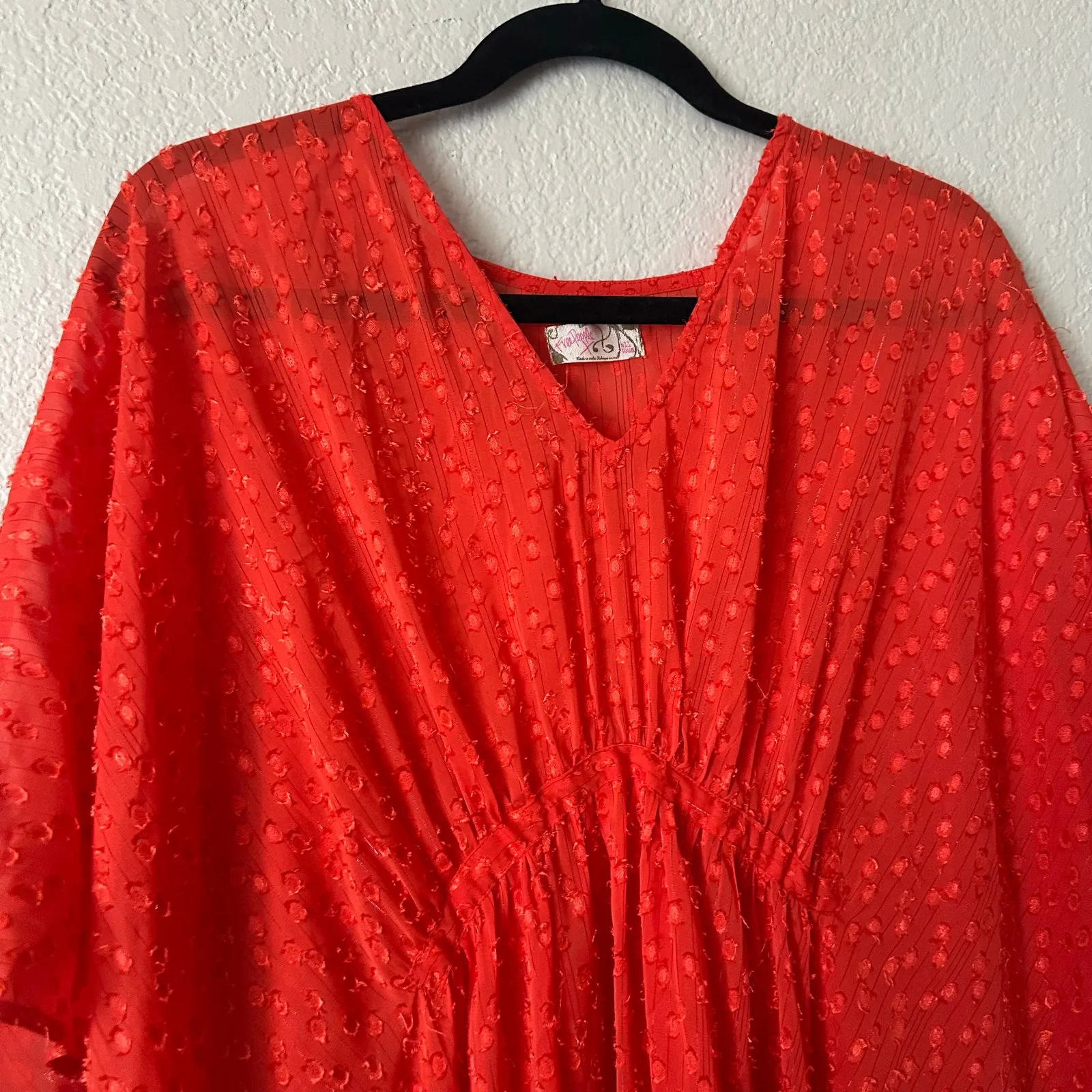 Free People Stevie Sheer Maxi Dress Kaftan in Watermelon One Size - Image 6