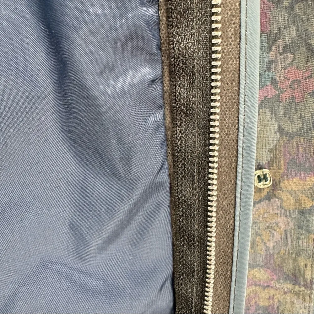 Vintage 1980s Union Made ACTWU Floral Trench Overcoat 12P Fits XXL - Image 12