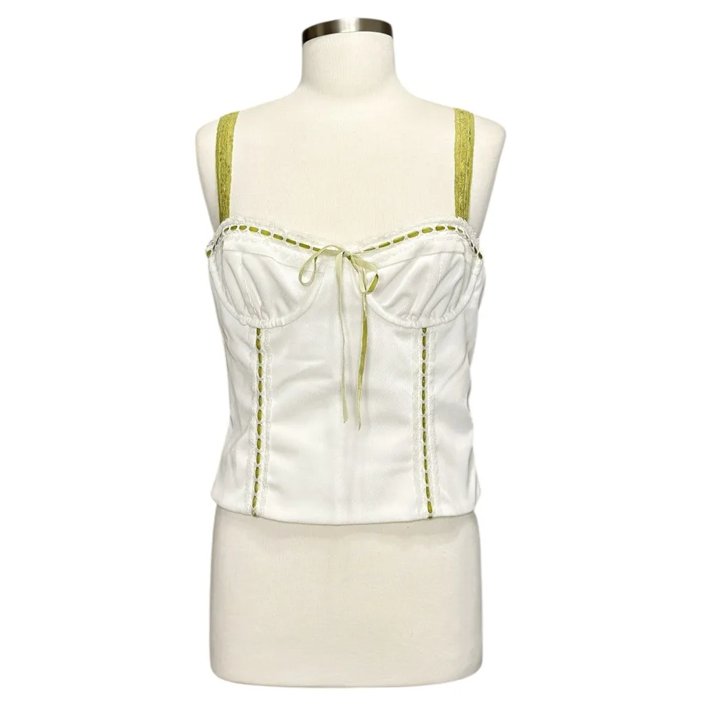 WITH JÉAN Ryder Corset, White/Green, XL - Image 2