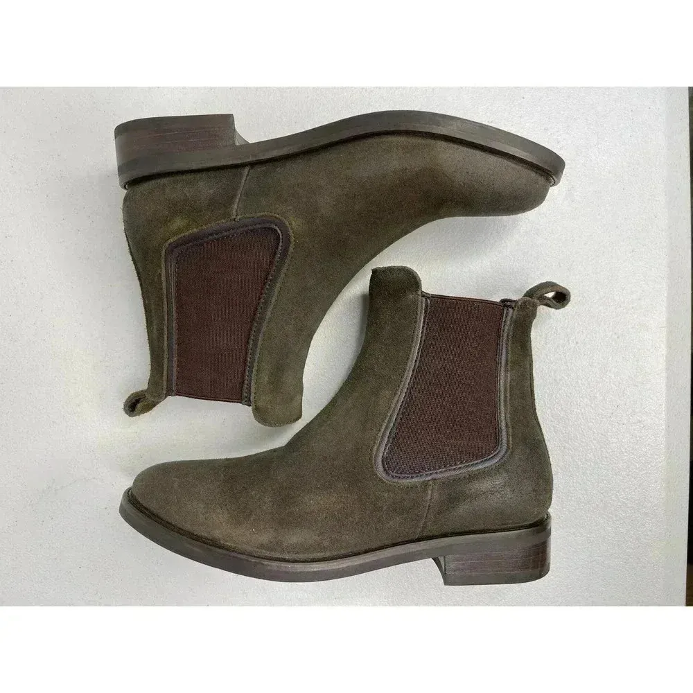 Thursday Boot Co Dark Olive Suede Duchess Ankle Boot size 5 New Green - Image 5