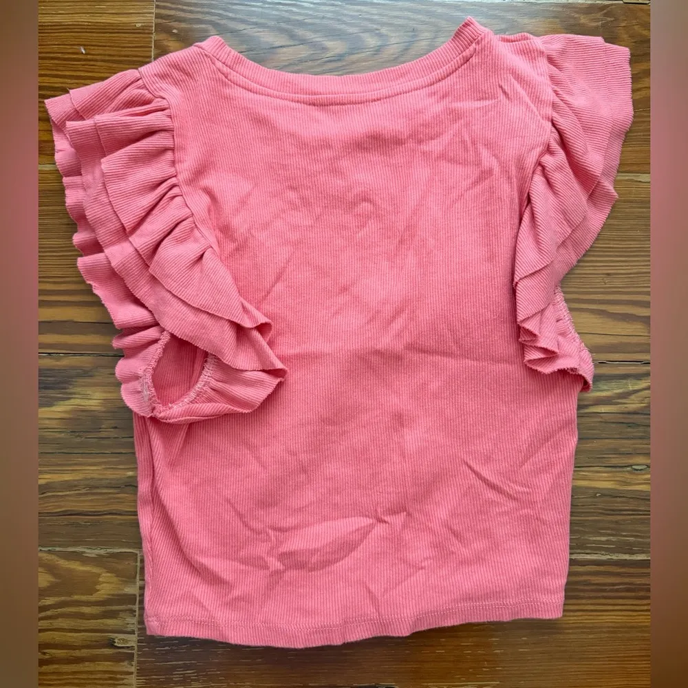 Zara Coral/Pink Ruffle Top - Image 2