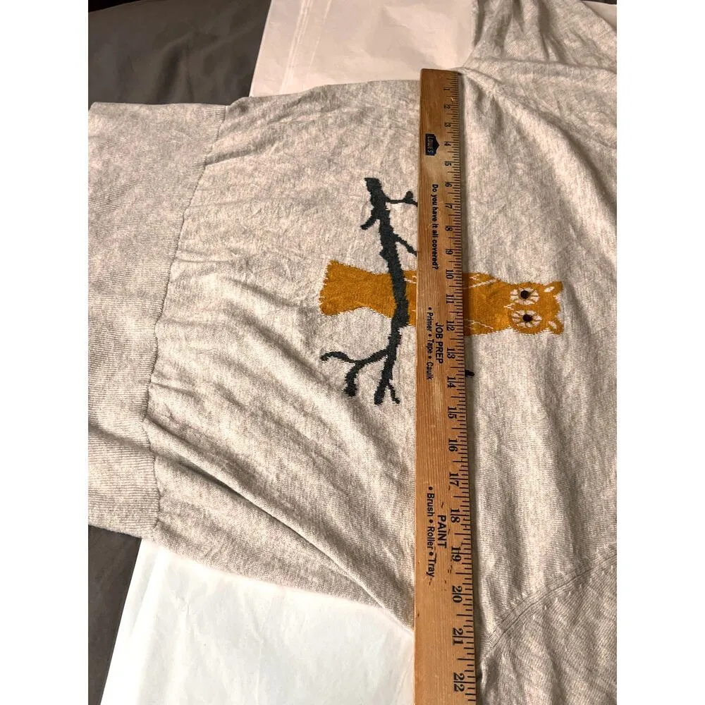 Lane Bryant women's size 14/16 gray knit top owl cabincore, outdoors - Image 3