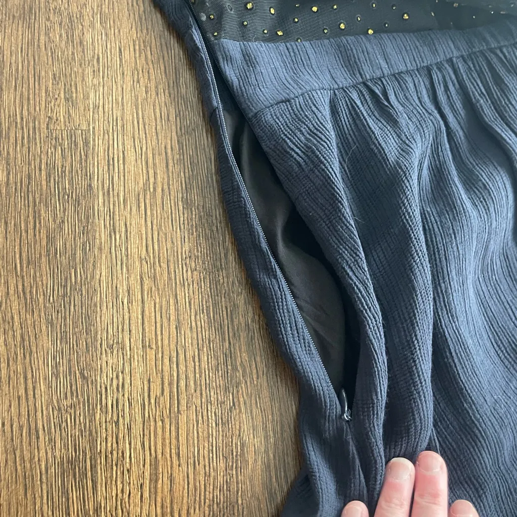 The Korner Navy and Black Dress with Gold details - Image 7