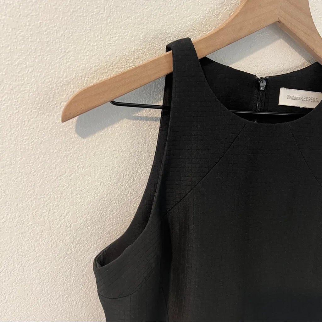 FINDERS KEEPERS Time Traveler Black Pleated Drop Waist Sleeveless Mini Dress 6 - Image 6