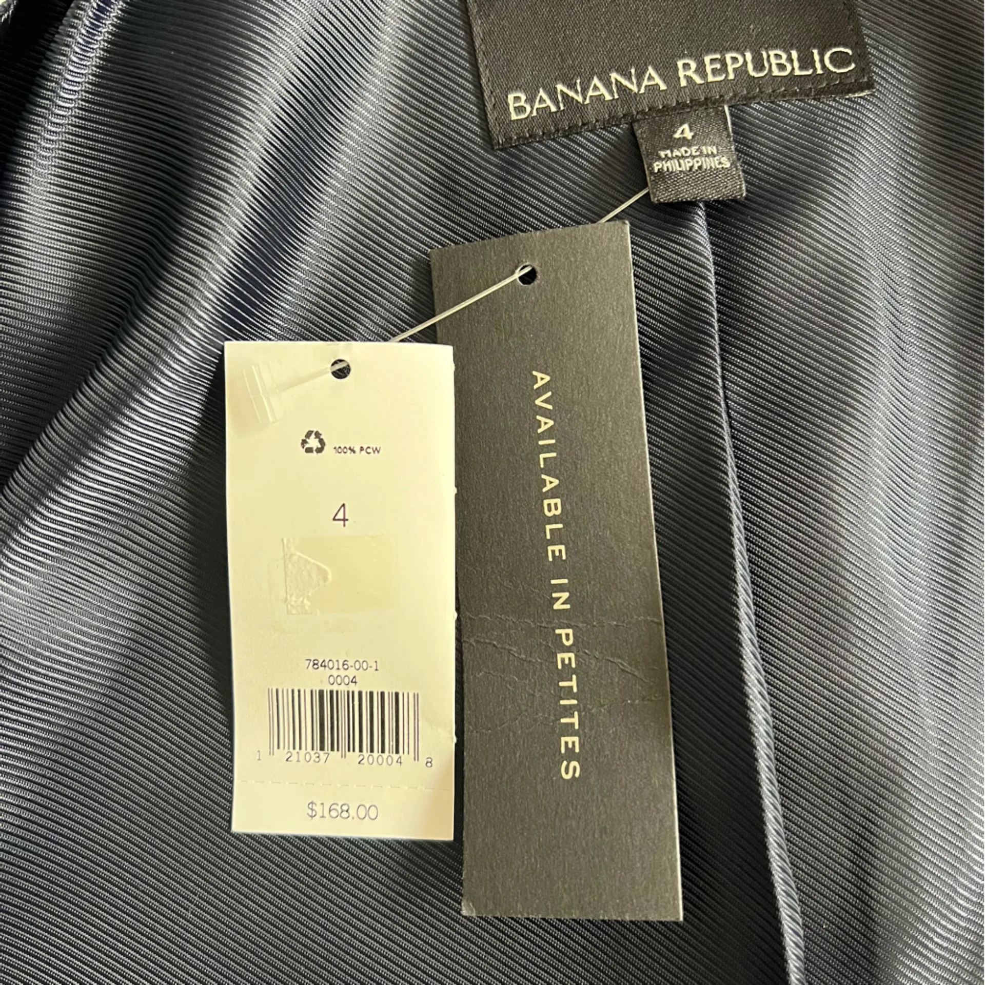 Women’s New Banana Republic Navy Blue White Polka Dot Blazer Coat NWT sz 4 - Image 5