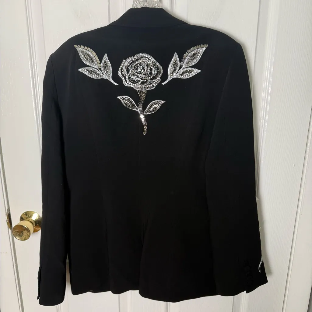 Cinq a Sept Metal Paisley Karlie Blazer in Black 8 - Image 8