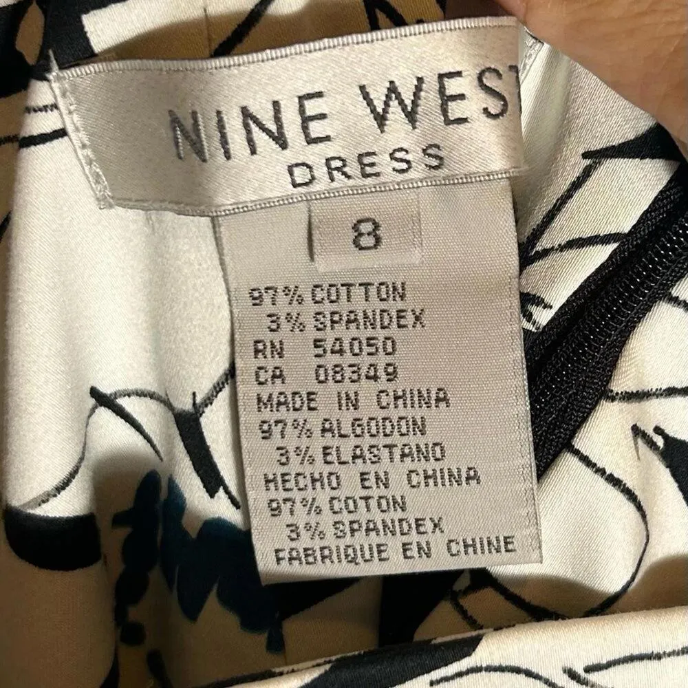 Nine West Women's Dress 8 Floral Vintage A Line Midi Retro Vibes Summer - Image 7