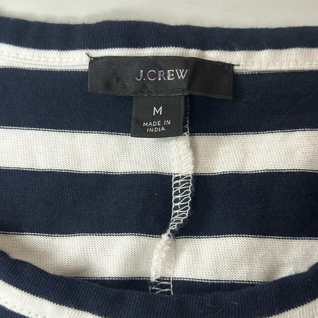 J. Crew 100% Cotton High-Low Maxi Dress Blue White Stripe Sleeveless Maxi Size M - Image 8