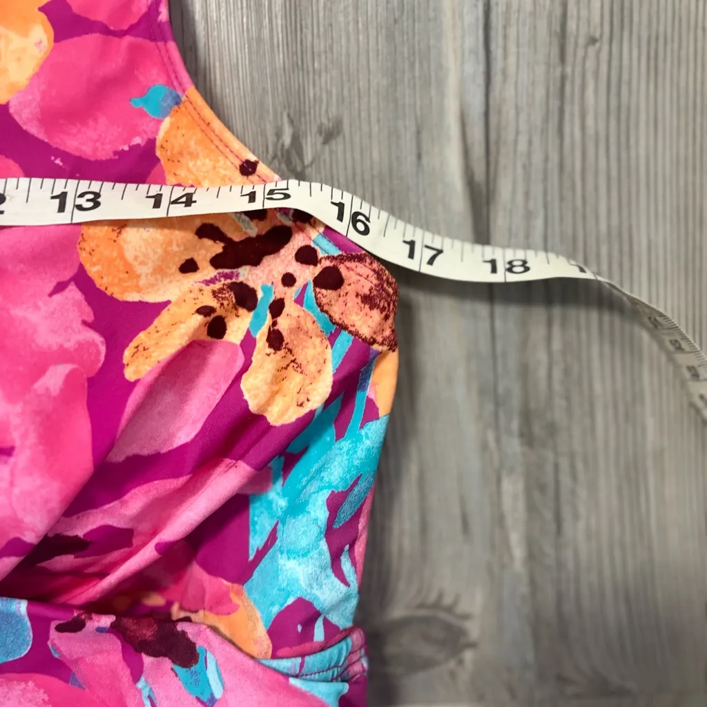 d&co. Beach NWOT Size 12 Handkerchief Hem Tankini Swim Dress Pink - Image 7