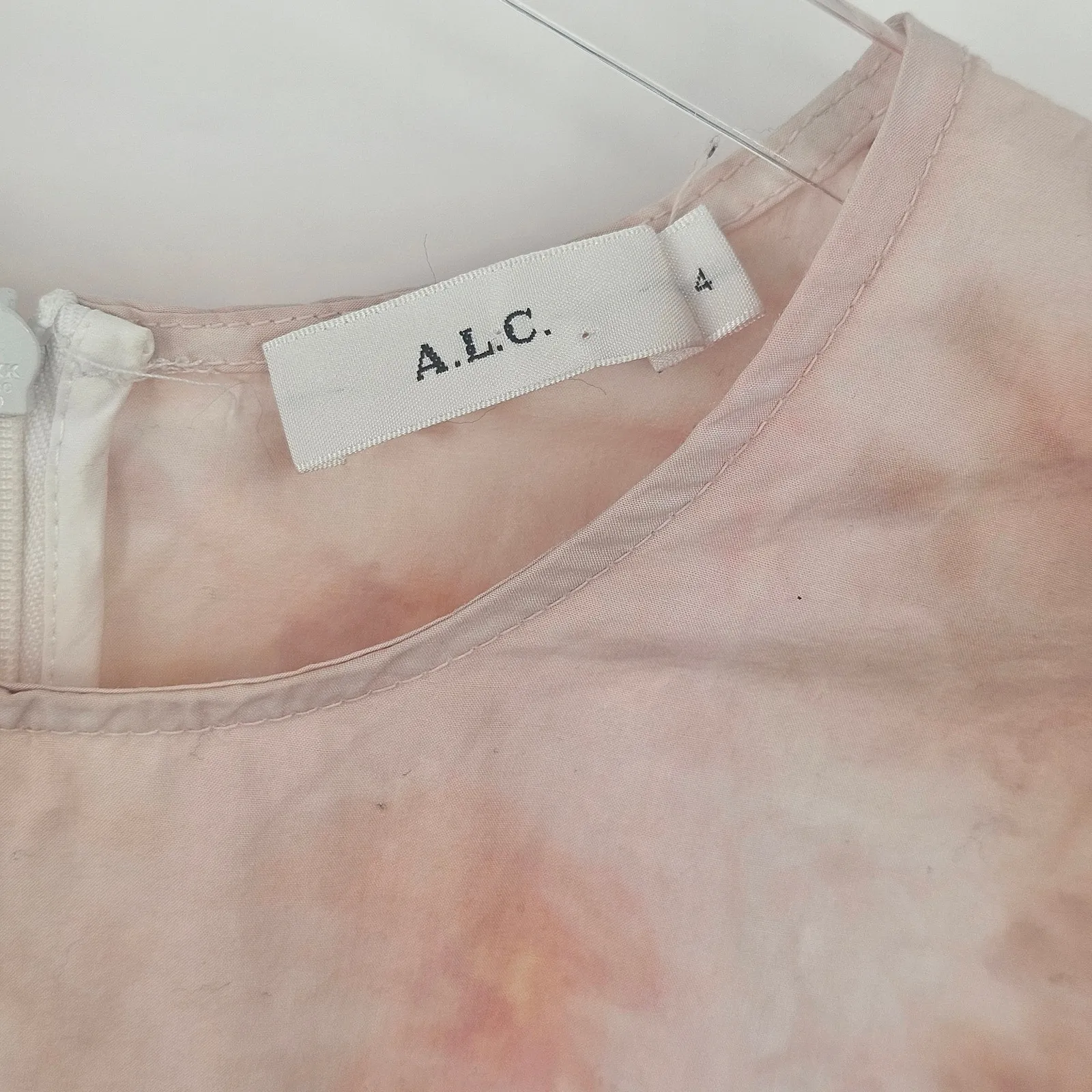 A.L.C. Jess Tie-Dye Puff-Sleeve Mini Dress Size 4 Pink‎ - Image 7