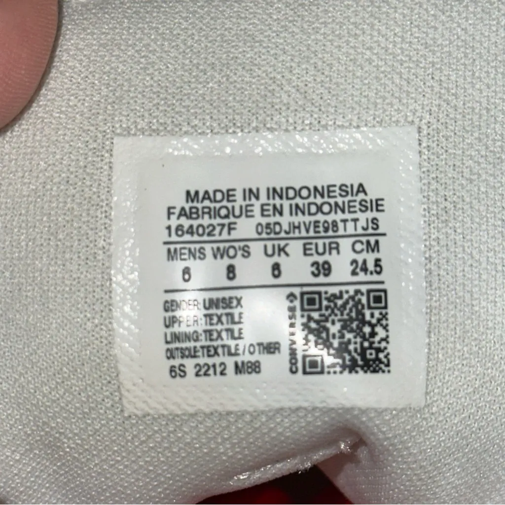 Converse All Star Chuck Taylor’s Sz 8 Green Ho Ho Ho Red Laces High Top Sneakers - Image 10