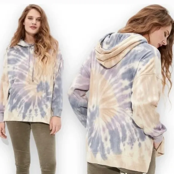 American Eagle Ahh-Mazingly Soft Jegging Fit Hoodie Small Oversized Tie Dye Cozy - Image 2