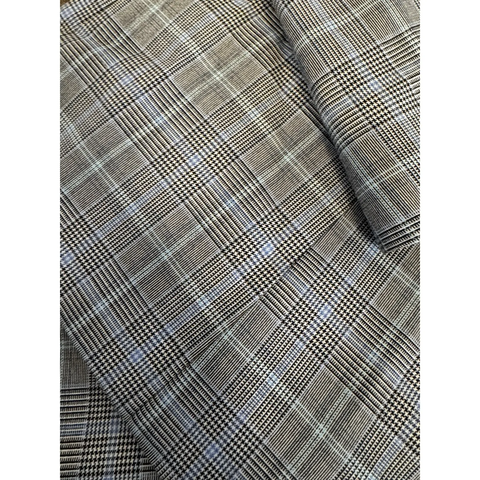 Talbots‎ Women's Gray Plaid Blazer & Skirt Suit Set Size 14WP Blue Gray Plaid - Image 9