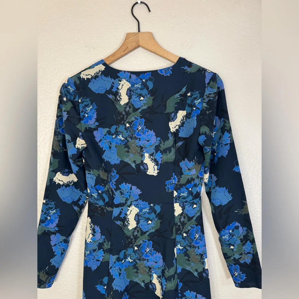 Aritzia Wilfred Aubagne Black Blue Green Cutout Long Sleeve Midi Dress size 4 - Image 13