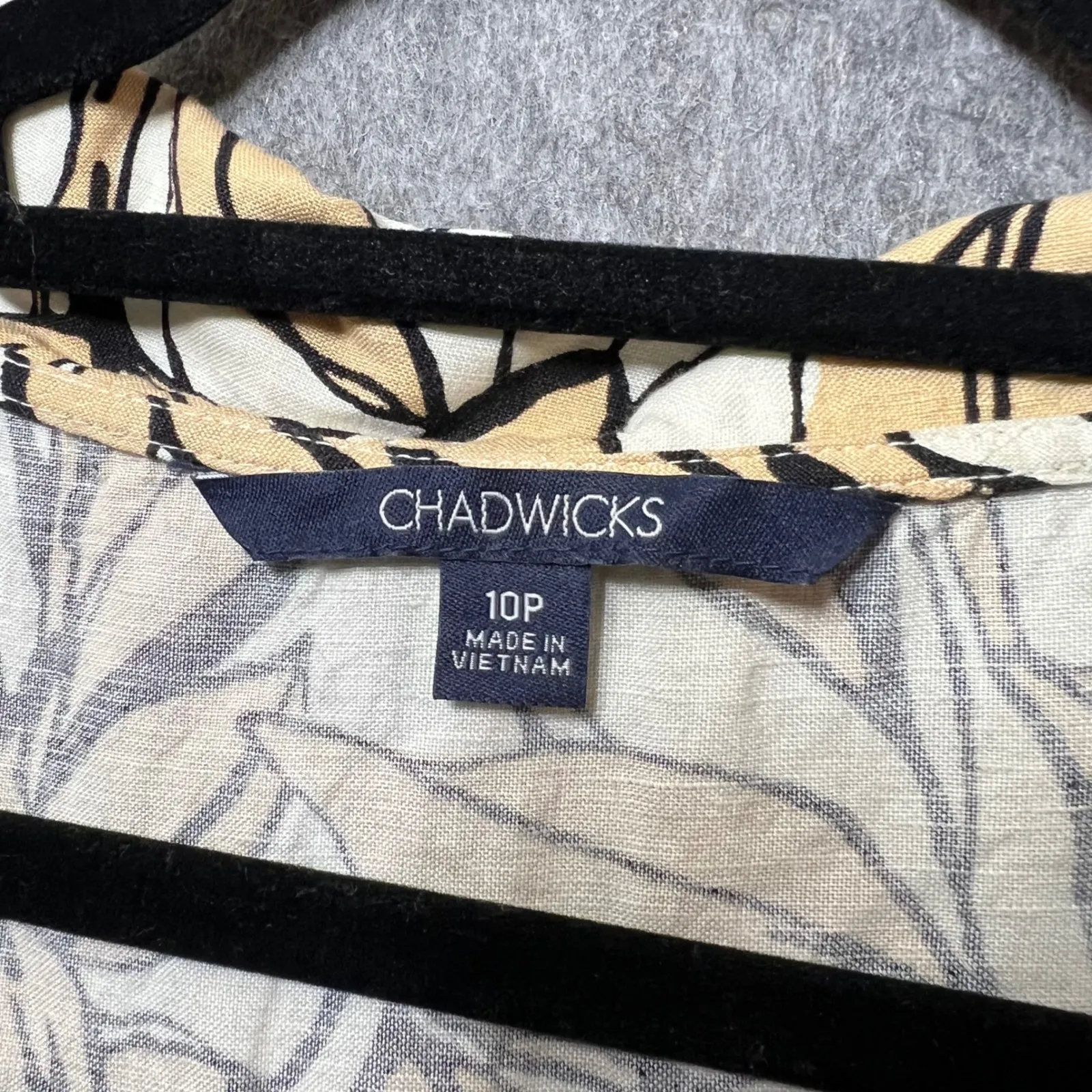 Chadwicks Floral‎ Print Dress Sleeveless Button Front Belted Linen Blend 10P - Image 2