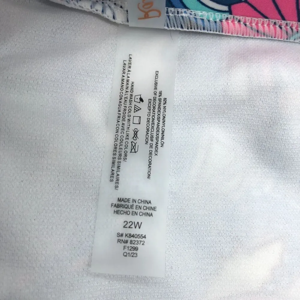 Raisins Trendy Plus Size Island Tummy-Control Bikini Bottoms Blue Pink 22W - Image 6