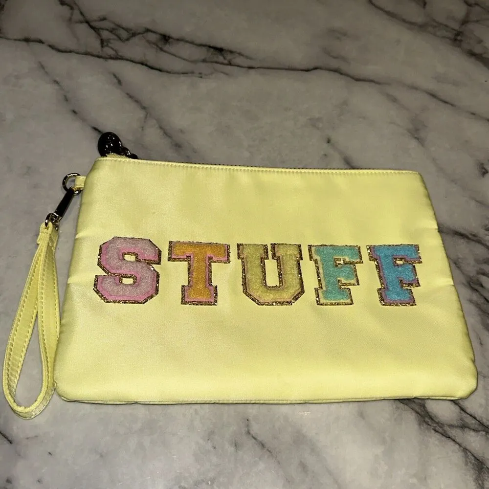 Stoney Clover Lane Ln Target 12x8 Clutch Wristlet Cosmetic Bag Yellow STUFF Lrg - Image 2