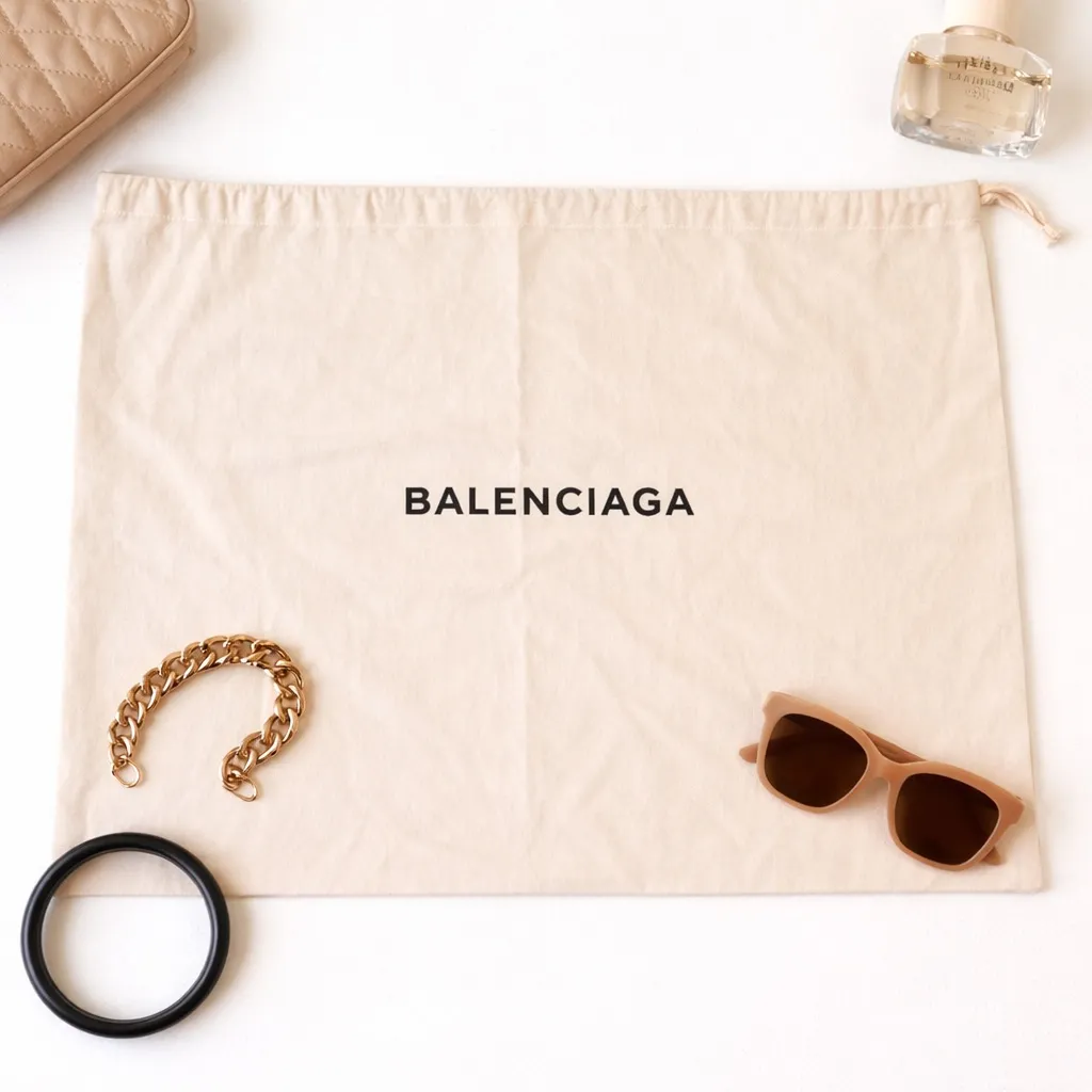 Balenciaga White Cotton Dust Bag Large Authentic Designer Storage Pouch in EUC - Image 8