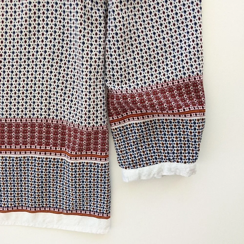 Fun 2 Fun Split Neck Printed Blouse - M - Image 8