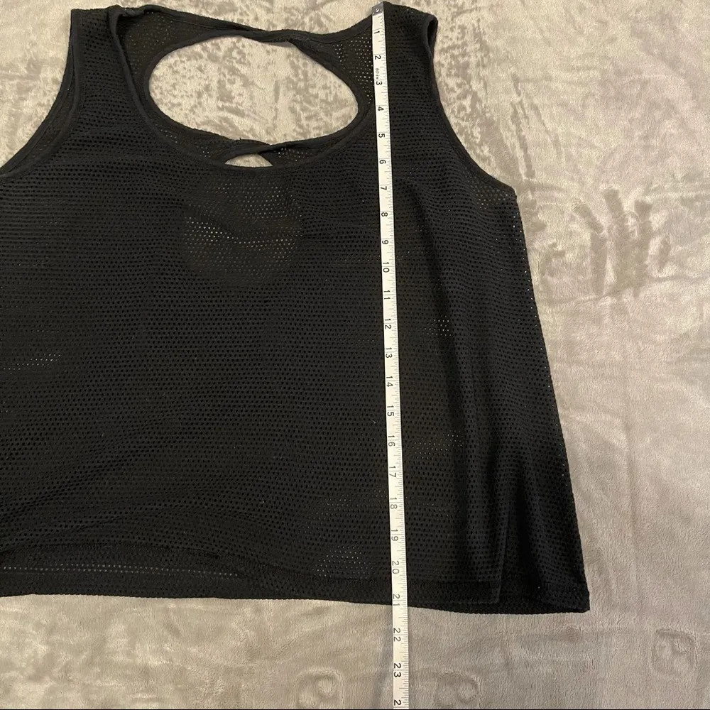 Steve Madden Black Mesh Workout Tank Top - Size L - Image 3