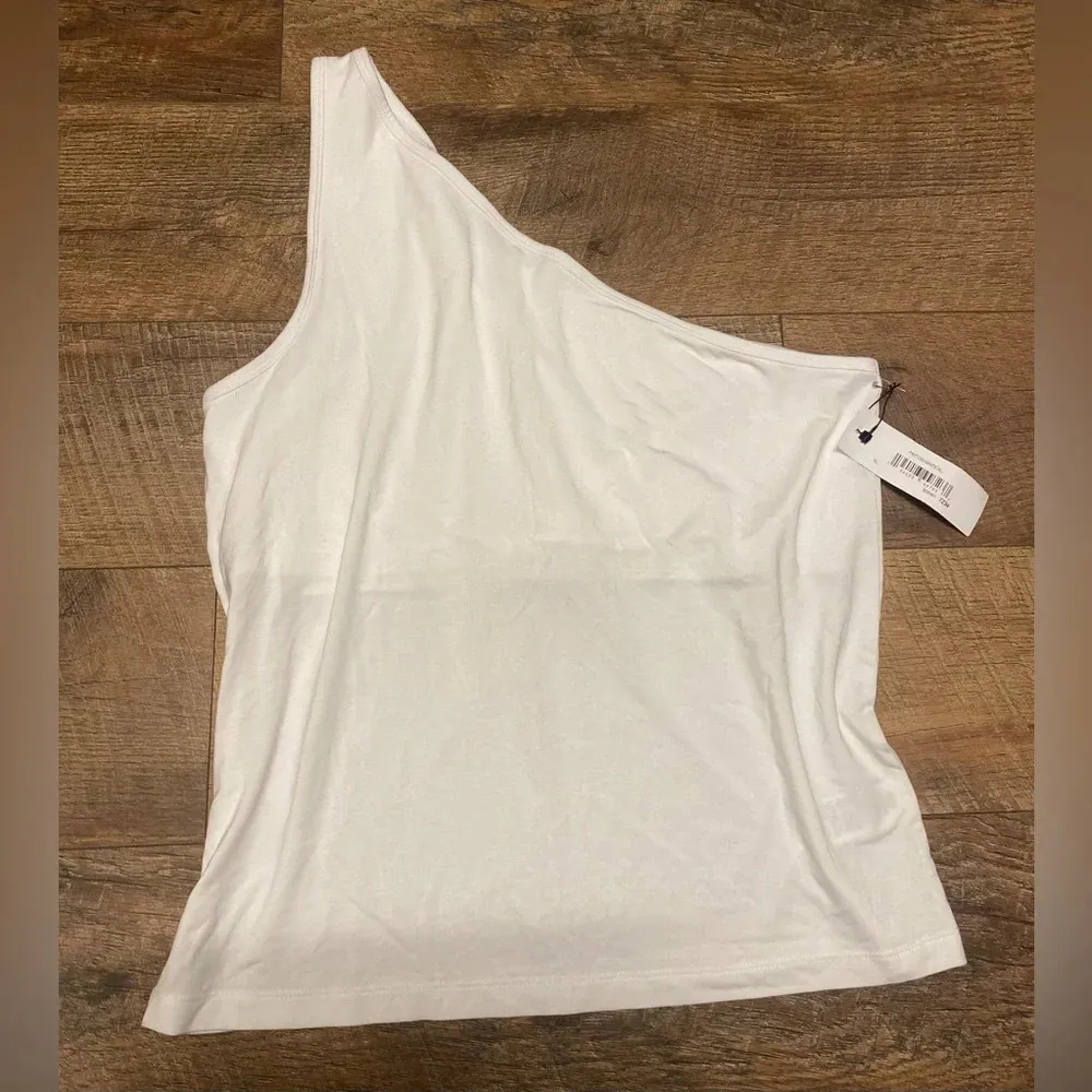 The Drop One Shoulder Top Size XL White - Image 2
