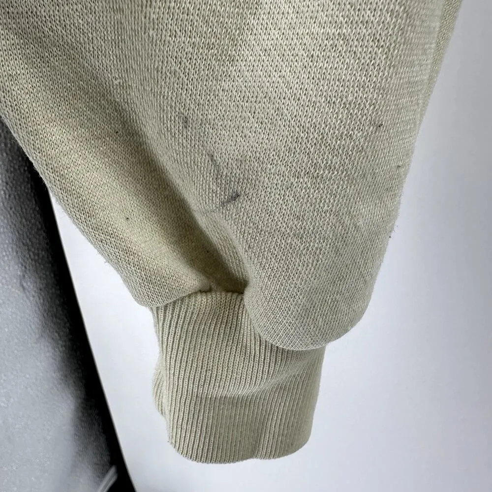 Vintage Nike Sweatshirt 80s Spell Out Crew Embroidered Fleece Lined Yellow Small - Image 6