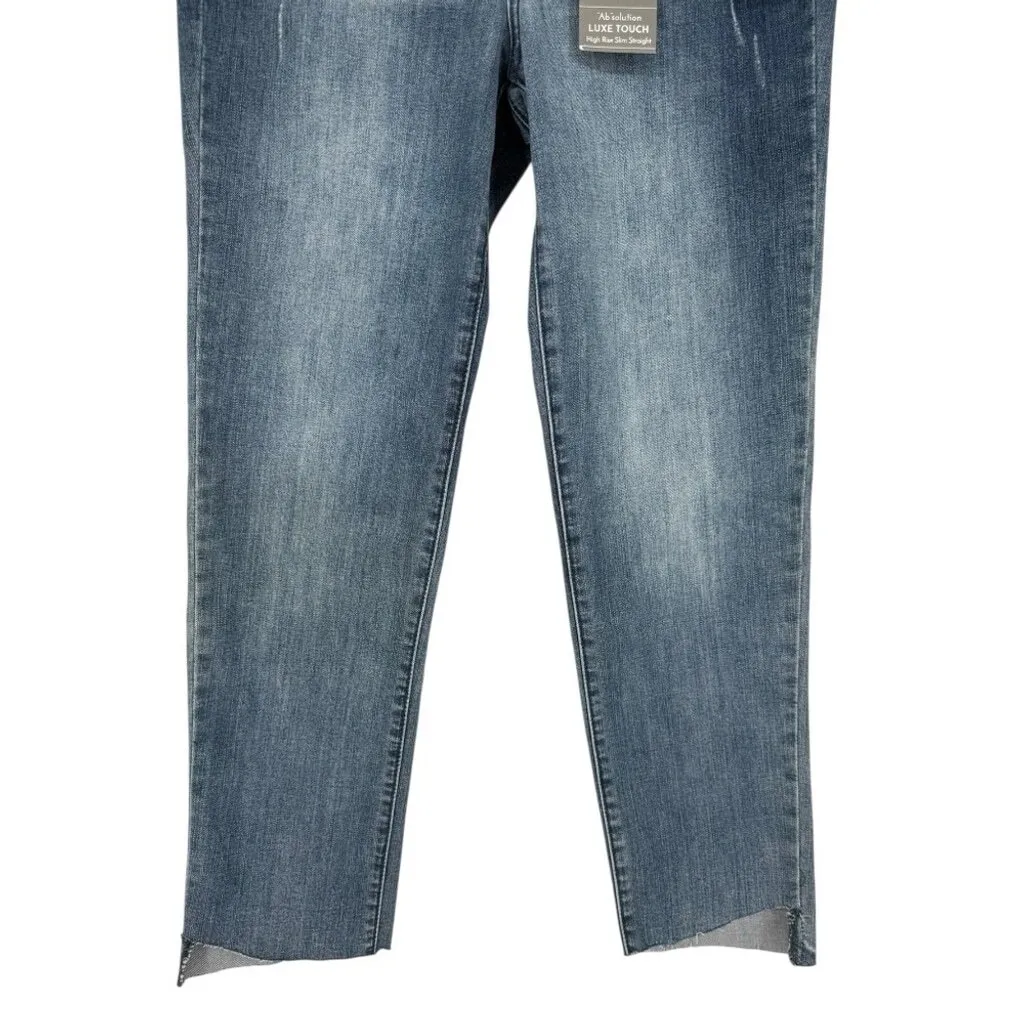 NWT Wit & Wisdom Ab Solution Luxe Touch High Rise Slim Straight Jeans Size 0P Blue - Image 9