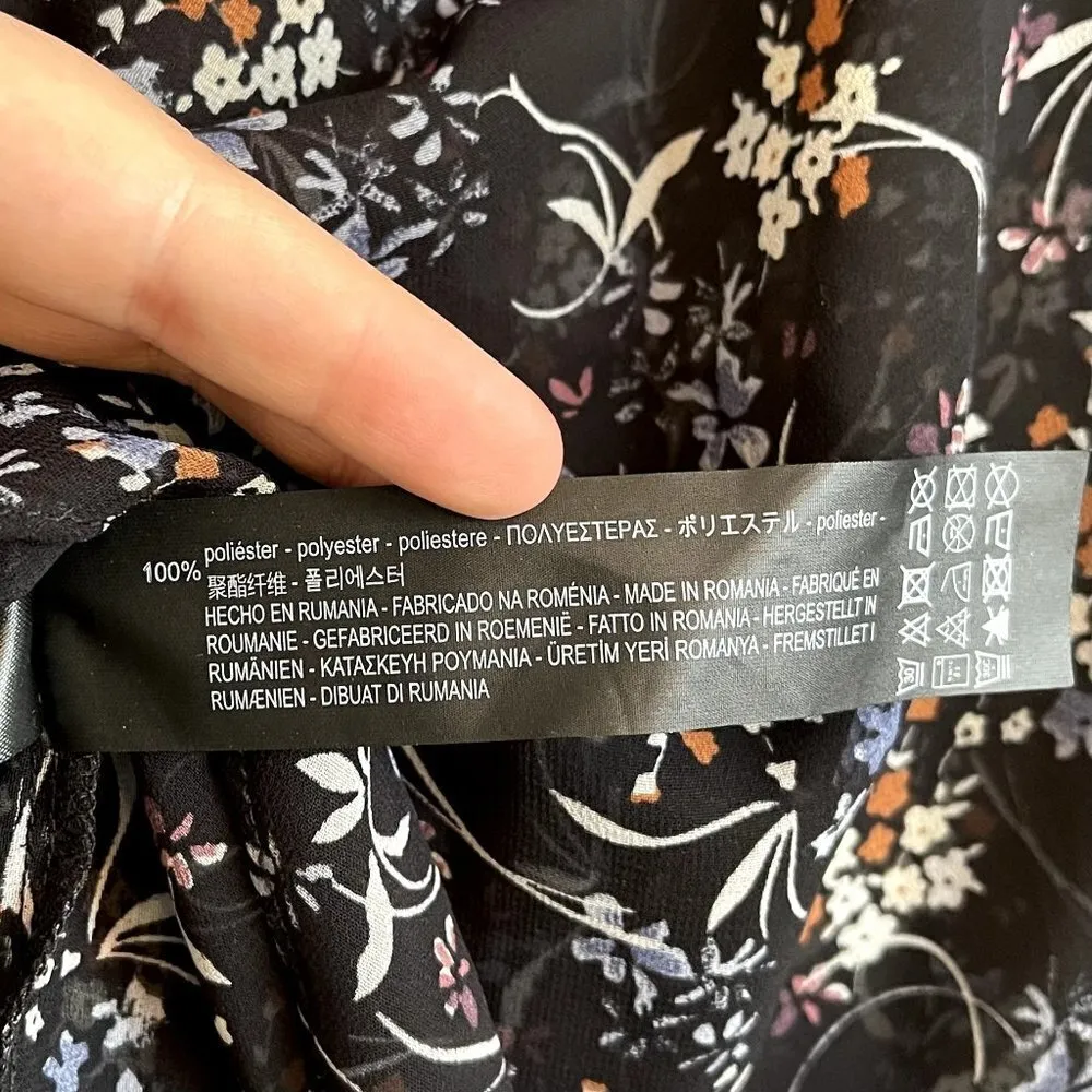 Zara Sheer Floral Ruffle Top - Small - Image 7