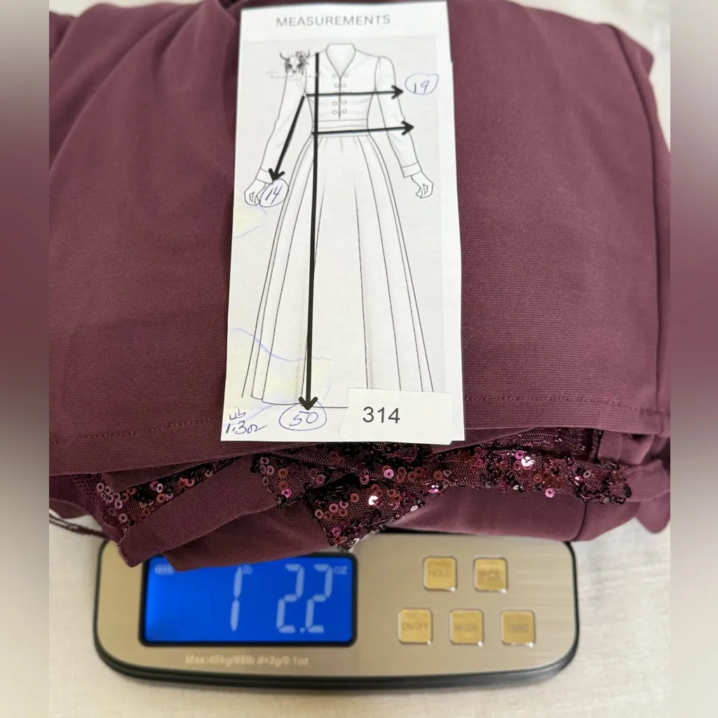 Adrianna Papell Burgundy Sequin Long Sleeve Dress - Image 8