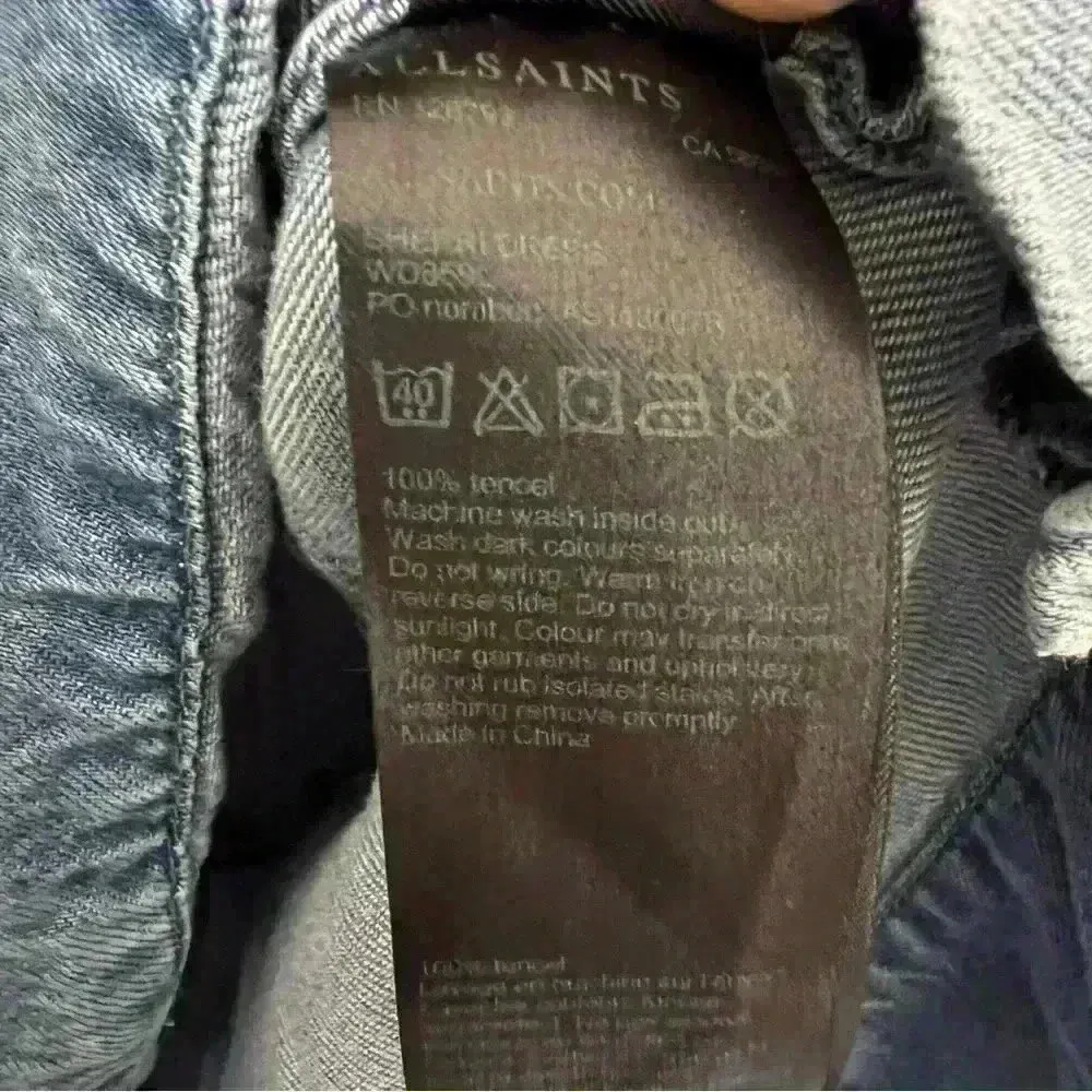 All Saints Sherri Denim Chambray Short Sleeve Pocket Shirt Dress Medium - Image 10