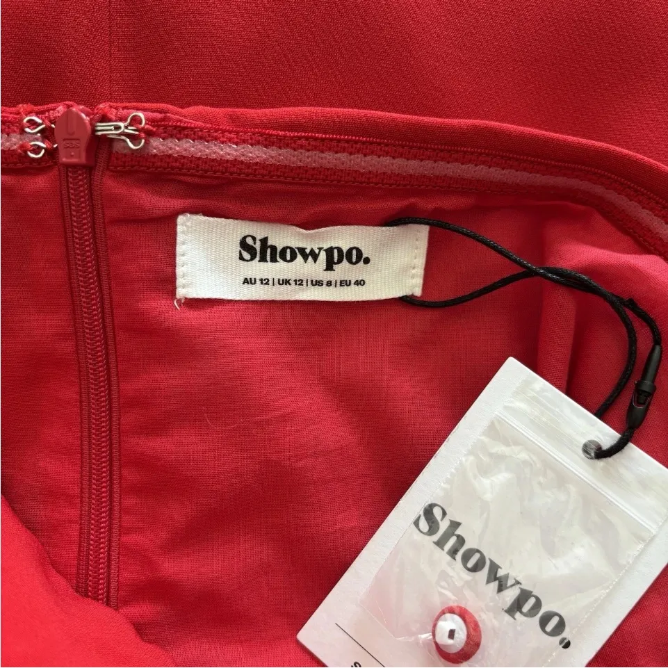Showpo Womens Red Strapless Button Down Longline Vest Top Size 8 NWT - Image 5