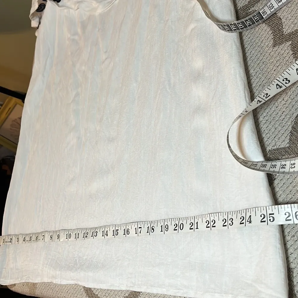 Paper crane cold shoulder white/blue floral embroidery neckline white mini dress - Image 12