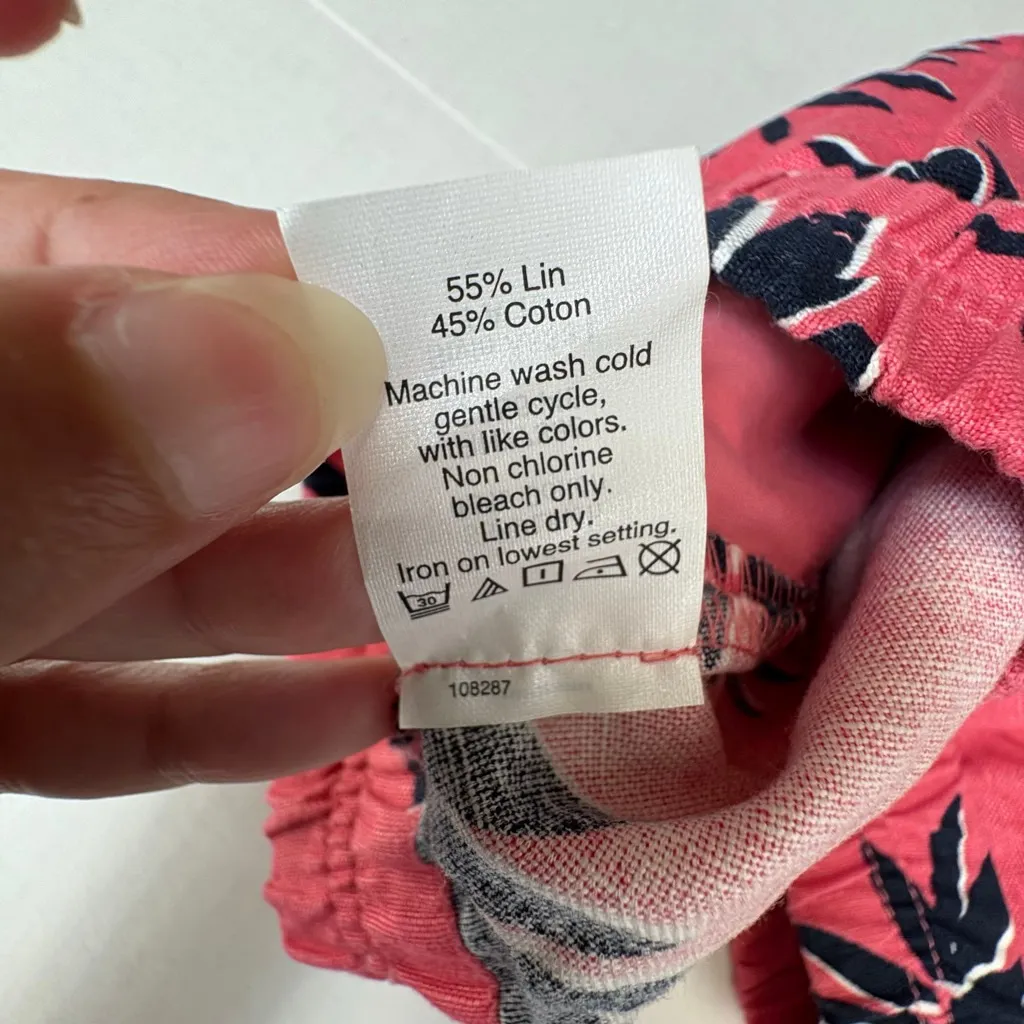 J. Crew Women's 3" printed boardwalk pull-on short pink blue size 2 - Image 7