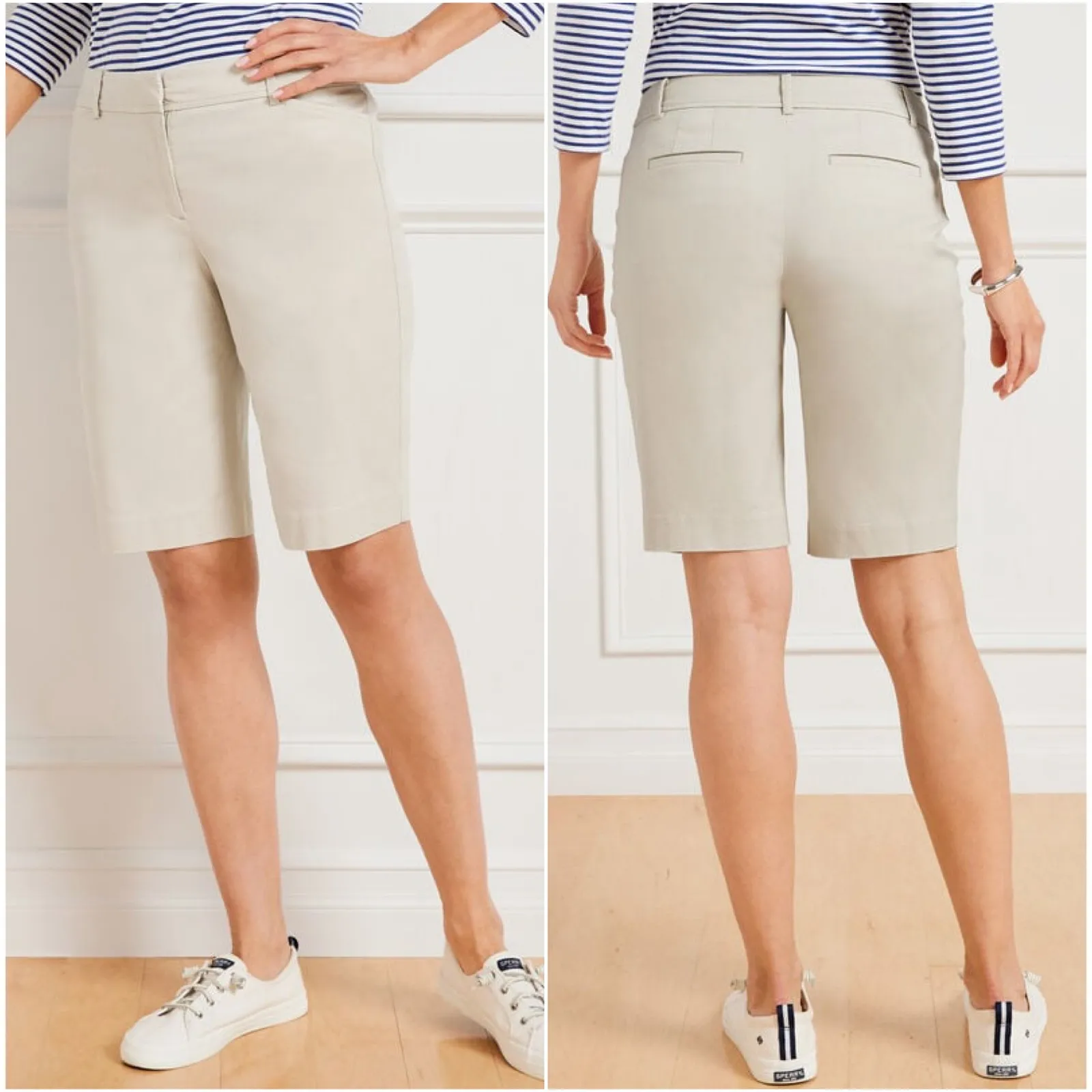 Talbots Women's Beige Perfect Short‎ 10.5 Inch Inseam Cotton Blend Size 2 - Image 2