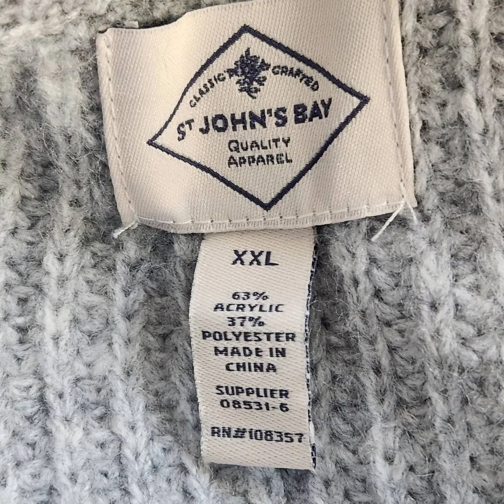 St. John's Bay Gray Sweater with Quarter-Zip Style Size XXL Soft Gray Sweater - Image 6
