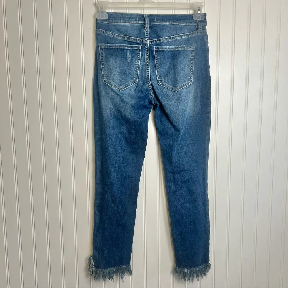 FREE PEOPLE Great Heights Frayed Skinny Jean Size 27 Stretch Denim F45 - Image 7