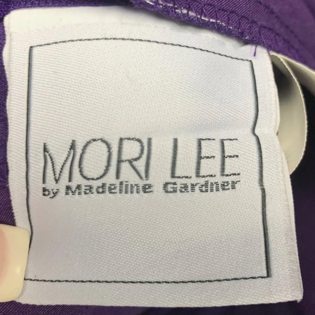 Mori Lee Madeline Gardiner Purple Satin Midi Evening Dress 5/6 Bridesmaid Party - Image 9