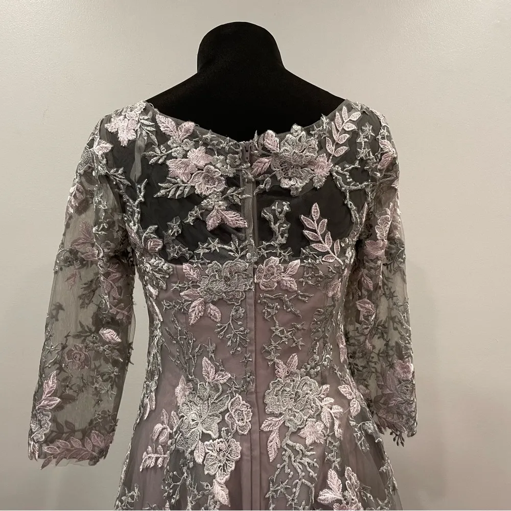 La Femme 30229 Pink Silver Ball Gown 4 - Image 4