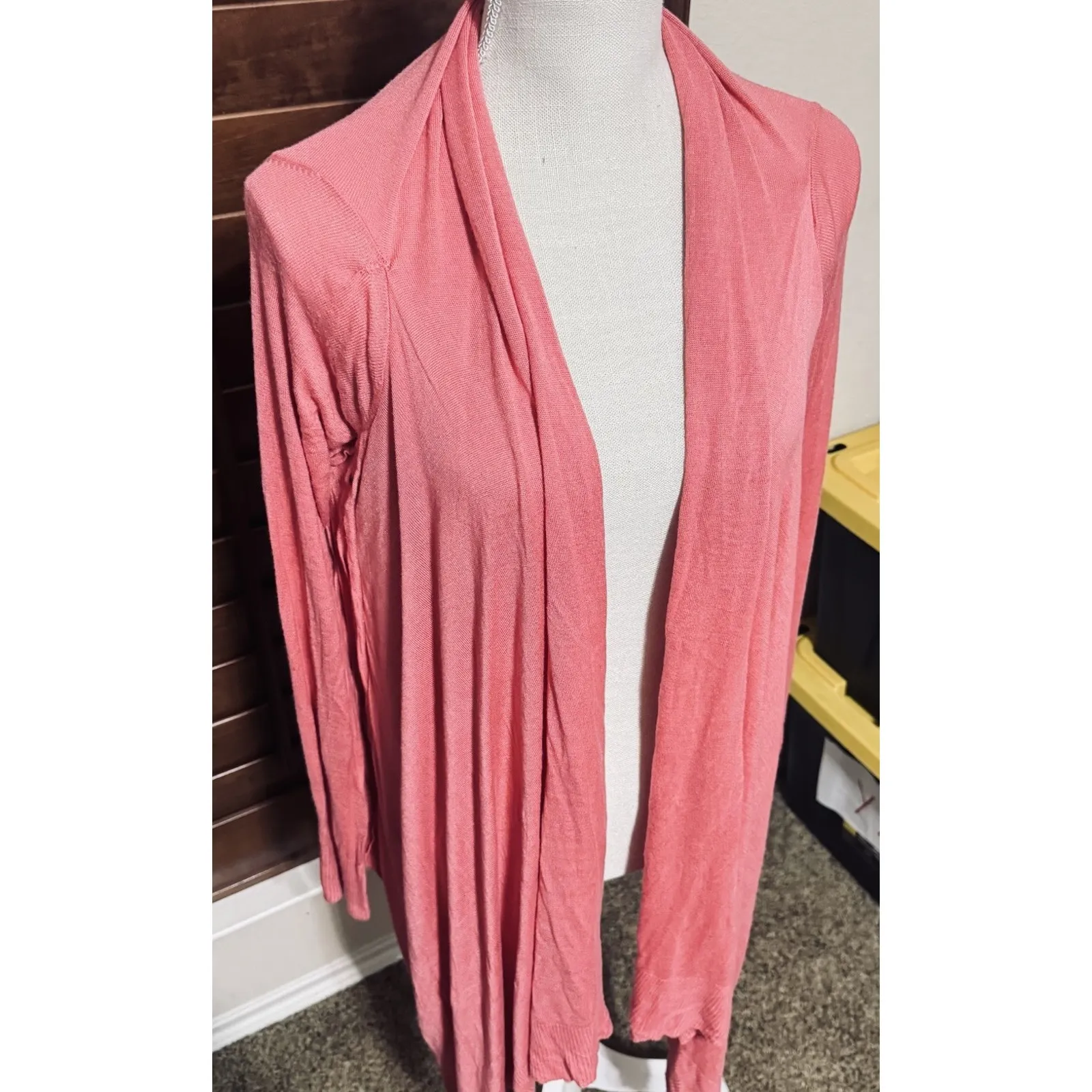Ted Baker Women's Cardigan Sweater Coral Viscose Lightweight open front sz 3/M - Image 2