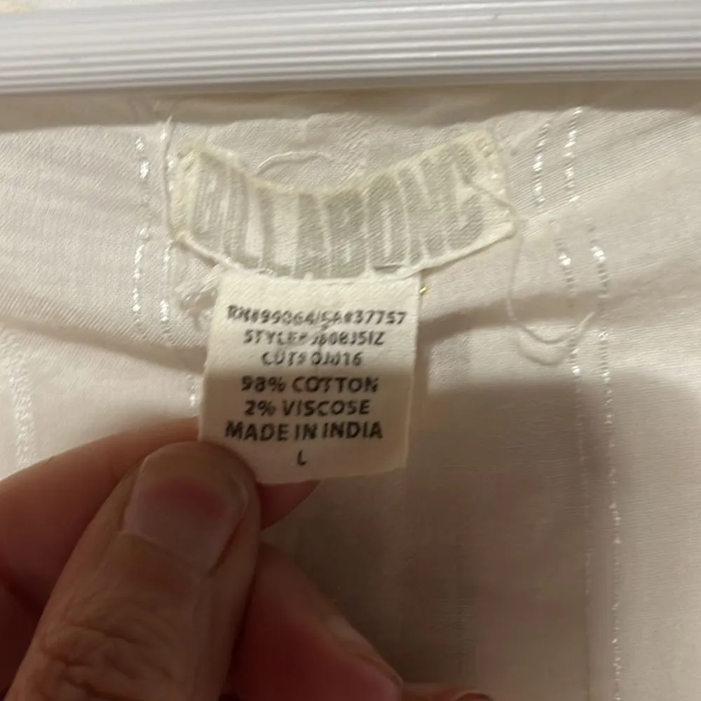 Billabong Swim Cover Sheer Cream W/Gold Grommet Detail Tie Waist Large - Image 13