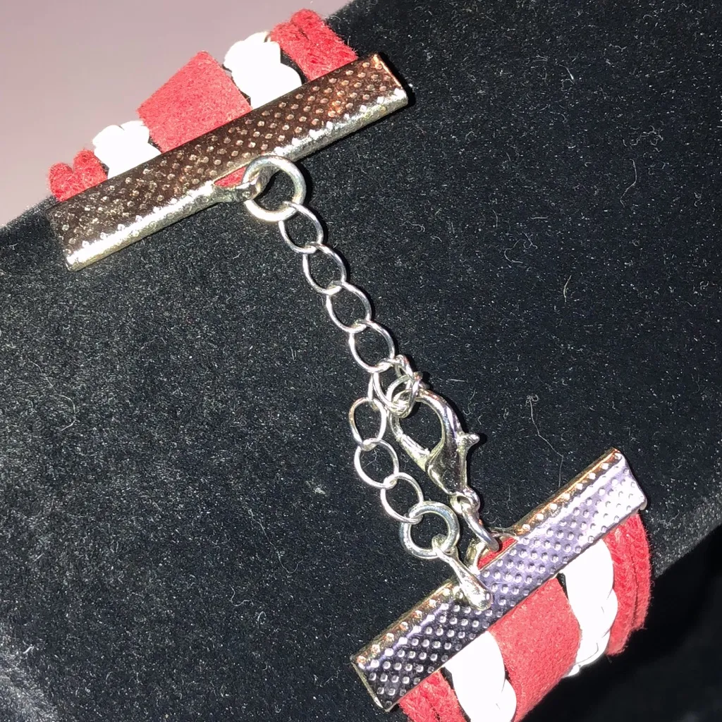 Red and White Infinity Skate Love Figure Skating Bracelet - Image 5