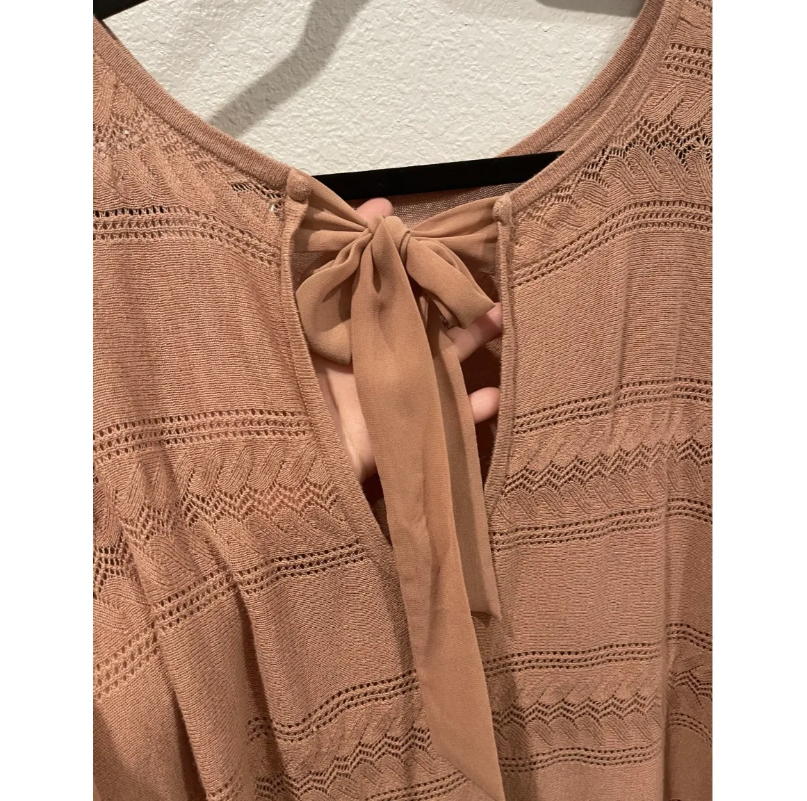 Lauren Conrad  Brown Open Side Tie Back Boho Poncho - Image 4