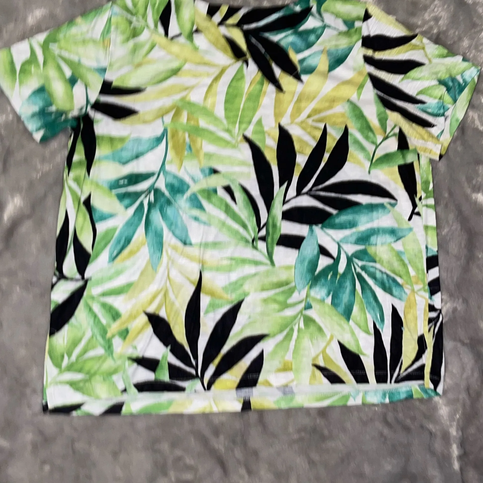 Alfred Dunner Leaf Print Top Blouse 🌿 Women’s Casual Workwear Chic Size L - Image 5